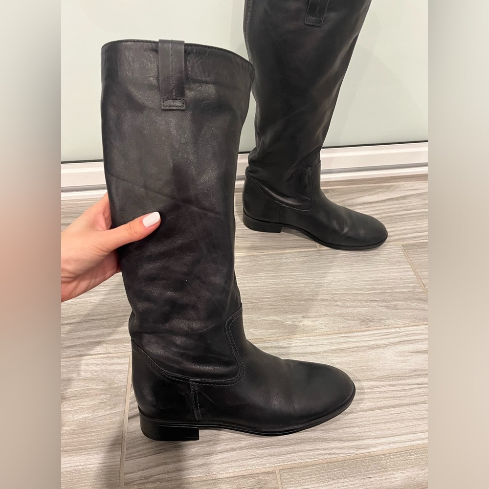 black leather boots!